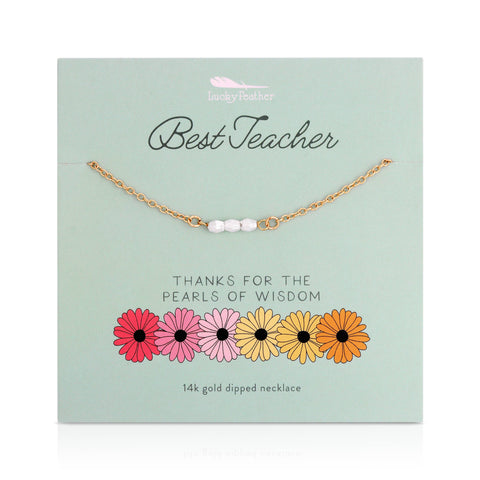 Spring Celebrations Necklace - TEACHER - Pearl
