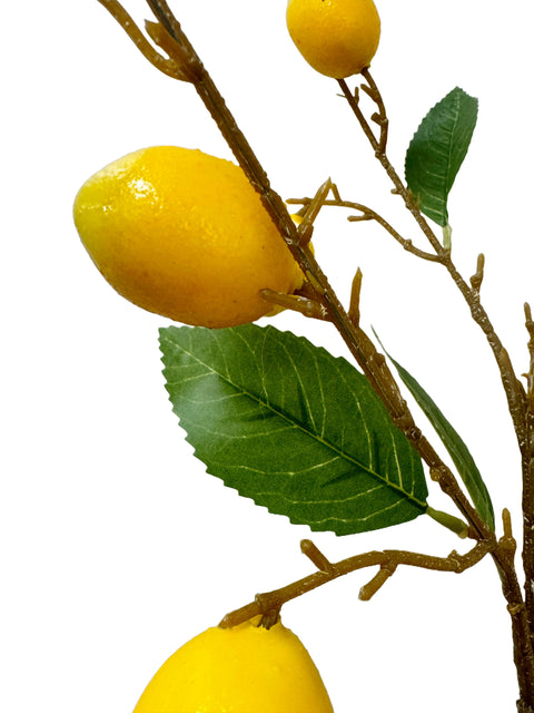 34"-Artificial Lemon Branch Decorative Fruit Stem-9 Lemons
