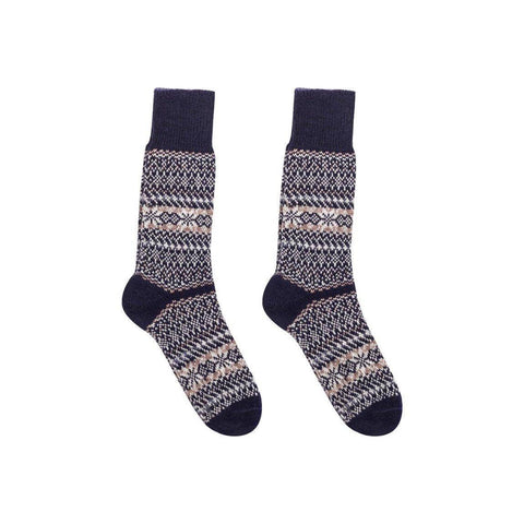 Nordic Socks Merino Wool in PERFORM™ (Sigrid - Navy) - Unisex: Medium