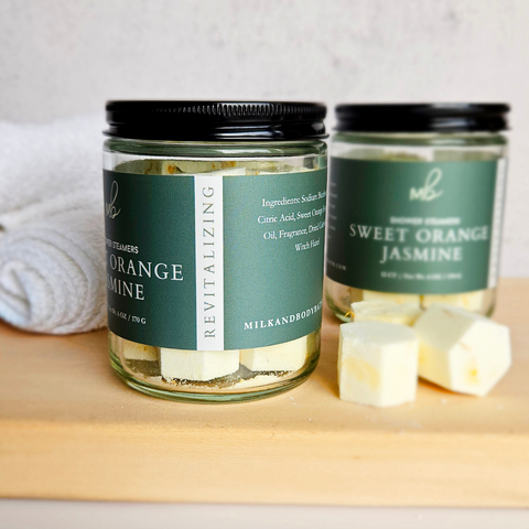 12ct Mini Shower Steamer Jars | Aromatherapy: Sweet Orange Jasmine
