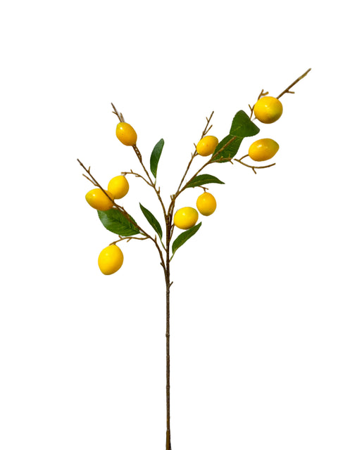 34"-Artificial Lemon Branch Decorative Fruit Stem-9 Lemons