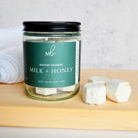 12ct Mini Shower Steamer Jars | Aromatherapy: Milk + Honey