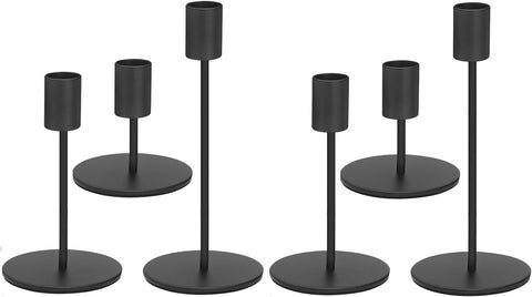 Black Metal Taper Candle Holders - Three Sizes Available