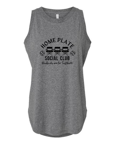 Home Plate Social Club Women's Relaxed Fit Tank, Baseball Softball