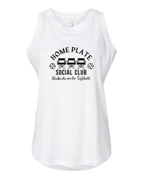Home Plate Social Club Women's Relaxed Fit Tank, Baseball Softball