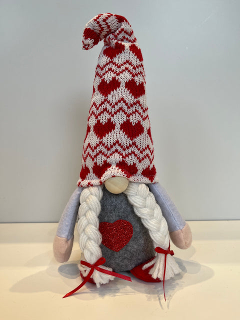 Valentines Gnome with Pigtails