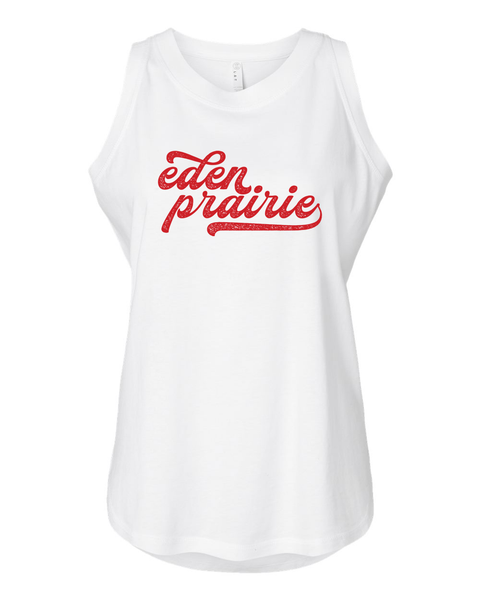 Eden Prairie Baseball Font Tank - Women's Relaxed Fit Jersey Tank - Multiple Color Options