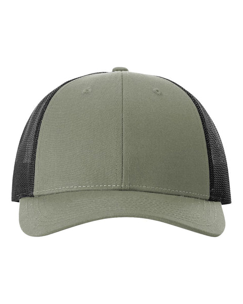 Loden Green & Black Modern Snapback Baseball Hat, Trucker Hat