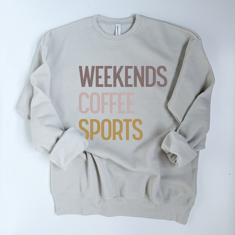 Weekends. Coffee. Sports.  Ultra Soft Sweatshirt - Multiple Sports Available
