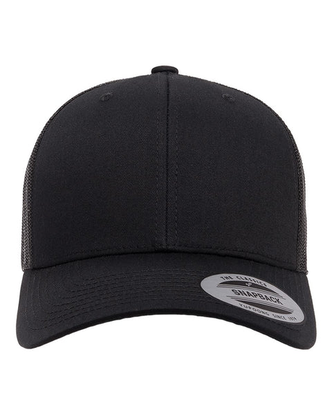 Black/Black Modern Snapback Baseball Hat, Trucker Hat