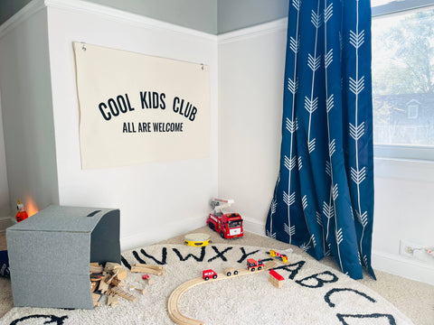 Cool Kids Club, All Are Welcome Kids Playroom Canvas Banner