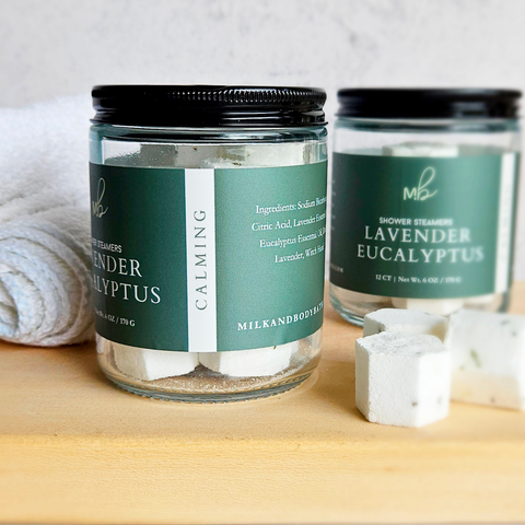12ct Mini Shower Steamer Jars | Aromatherapy: Lavender Eucalyptus