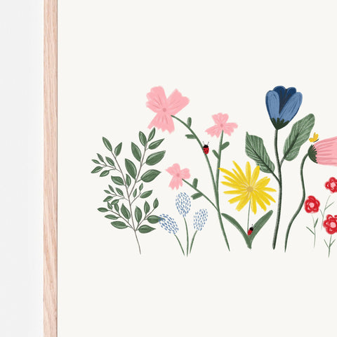 Garden Flowers Art Print | Spring Home Decor