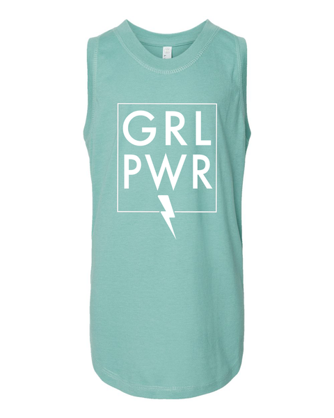 Girl Power Youth Tank Tops, Various Colors