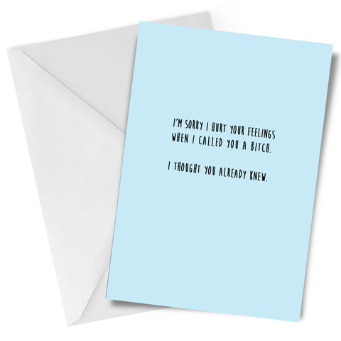 I Thought You Already Knew apology funny Greeting Card