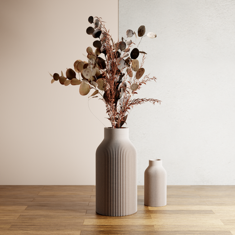 Eco-friendly, 3D-Printed Bottle Vase |  For Dried & Fresh Flowers