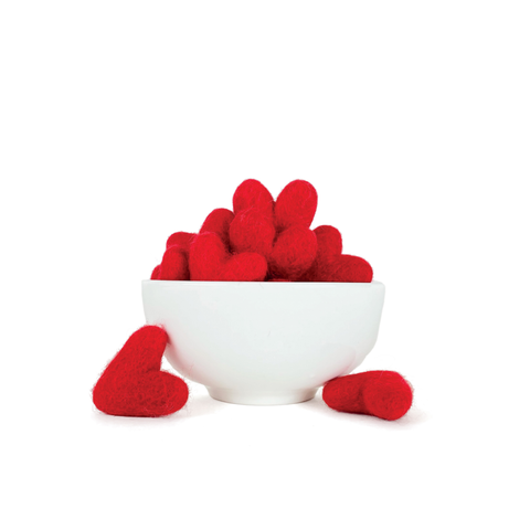 Red Hearts- Set of 20