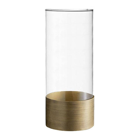 Brass Vase W/Glass
