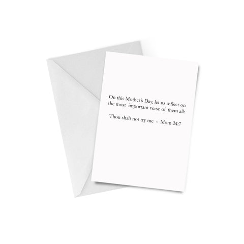 Thou Shall Not Try Me Mother's Day Card (CLEARANCE VERSION)