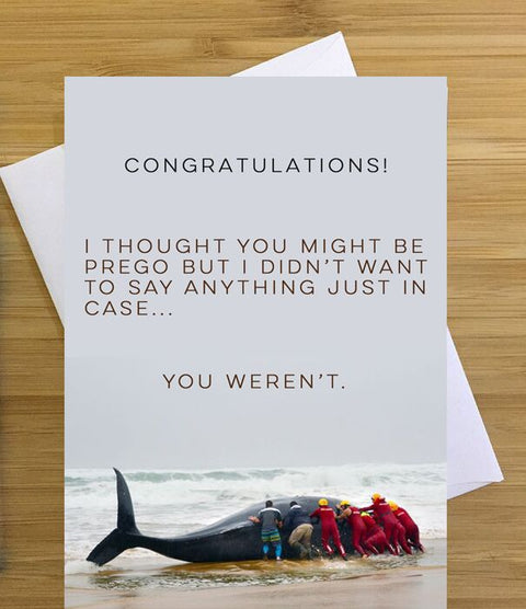 Beached Whale Maternity Greeting Card CLEARANCE