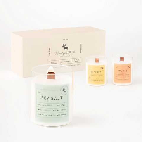 Sun Candle Gift Set (Verbena+Orange+Sea Salt, 3-Pack)