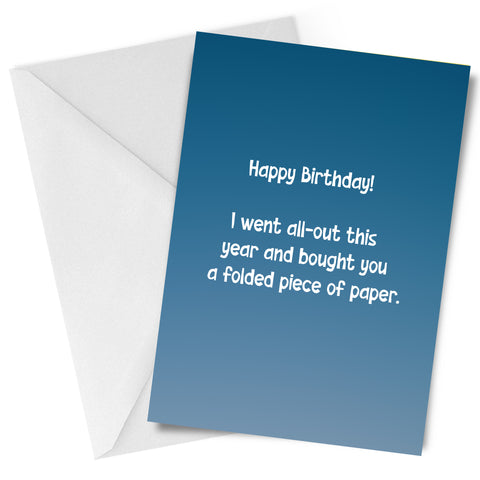 Folded Piece of Paper Greeting Card