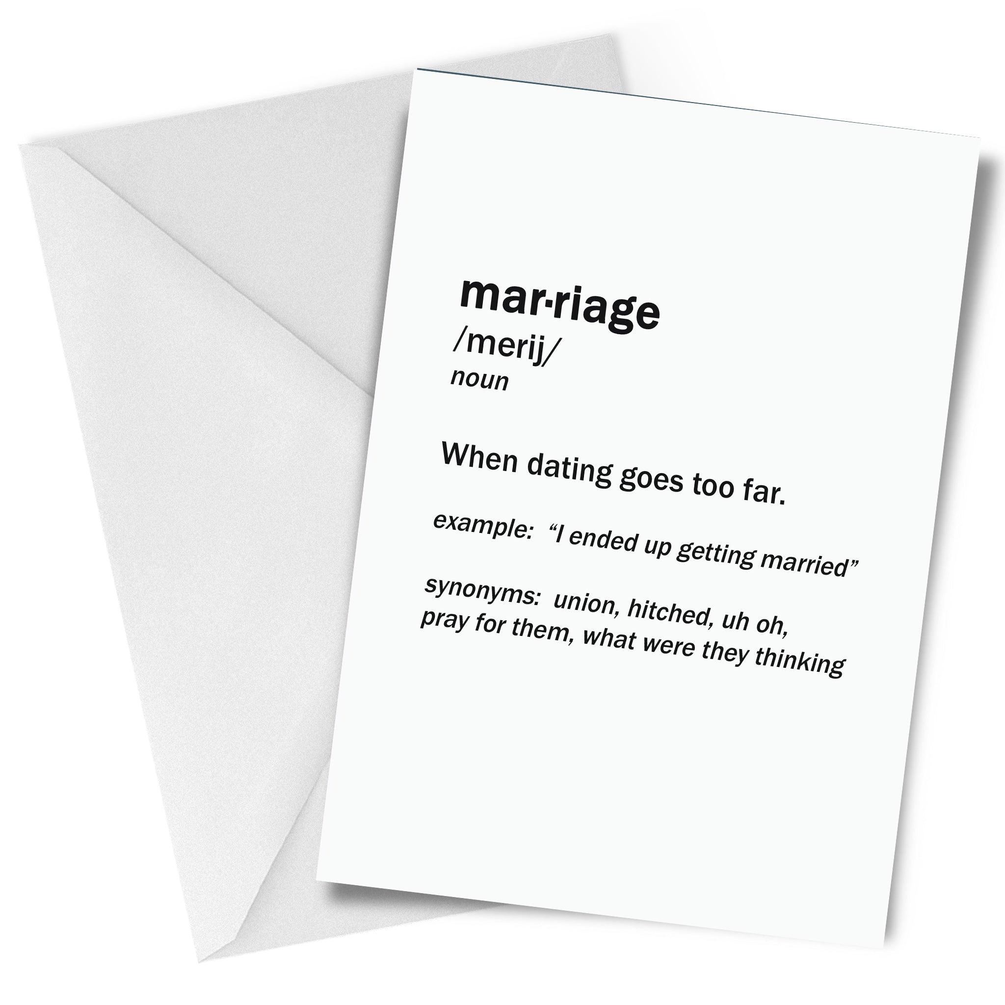 Marriage Definition Greeting Card – Carver Junk Company