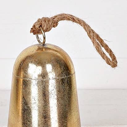 Metal Bell w.Loop-Brushed Gold Height=9", Width=6.75