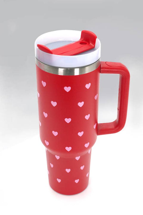 40oz Heart Design STAINLESS STEEL TUMBLER