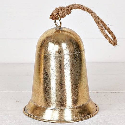 Metal Bell w.Loop-Brushed Gold Height=9", Width=6.75