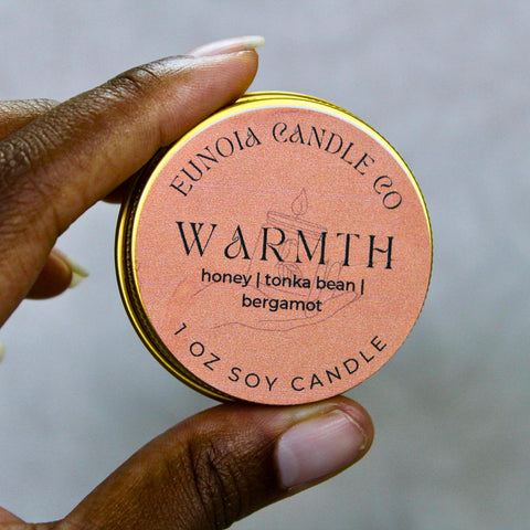 Warmth Soy Candle | 1 oz Gold Tin Candle