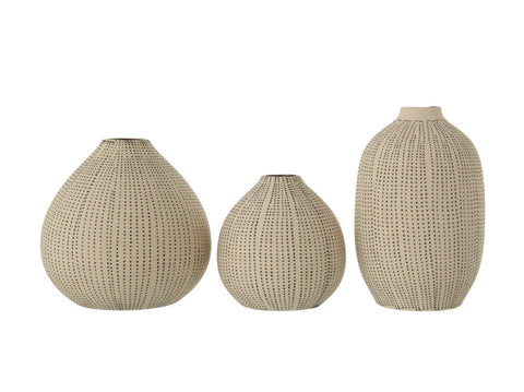 Stoneware Textured Vases- White and Black