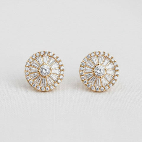 Regal Circular Gemstone Stud Earrings