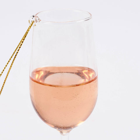 Glass Blush Wine Ornament