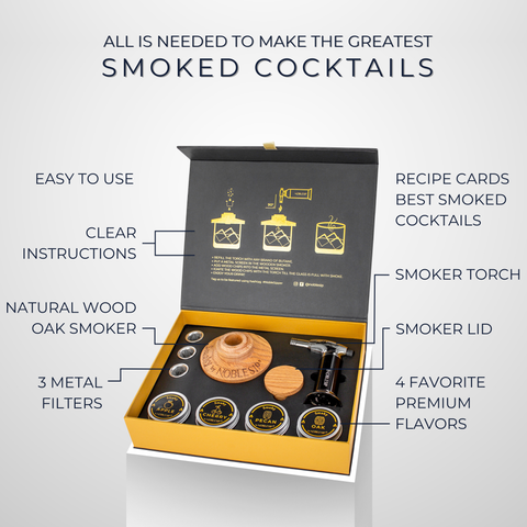 Cocktail Smoker Kit, Gift Set MEN. Whiskey, Bourbon Home Bar