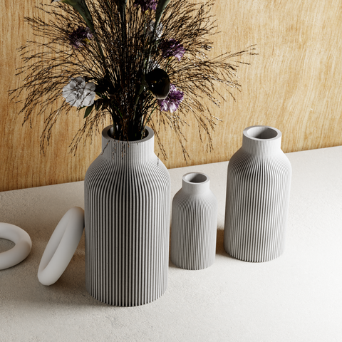 Eco-friendly, 3D-Printed Bottle Vase |  For Dried & Fresh Flowers