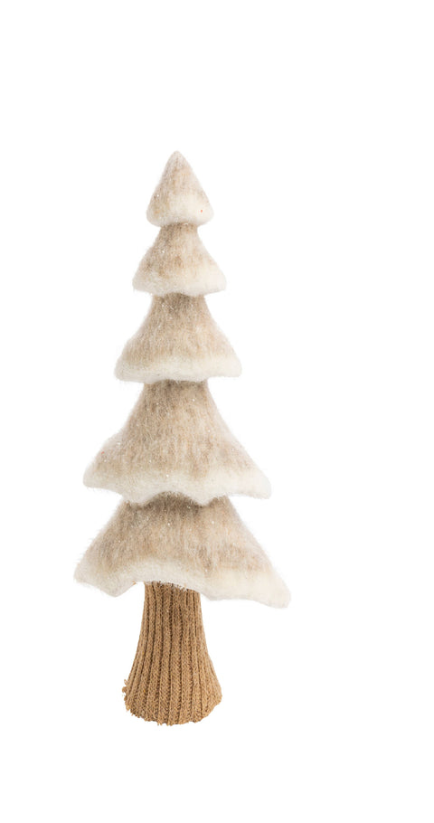 A37347-Felt covrd tier TT tree,wht flock edge,knit base,22in