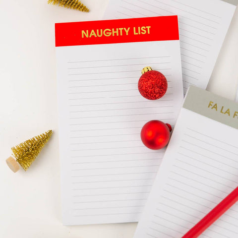 Naughty List Notepad - Red