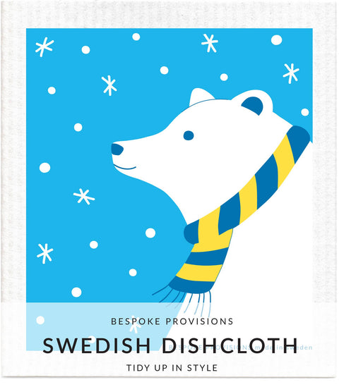 Polar Bear Winter Holidays   Swedish Dishcloth - Christmas