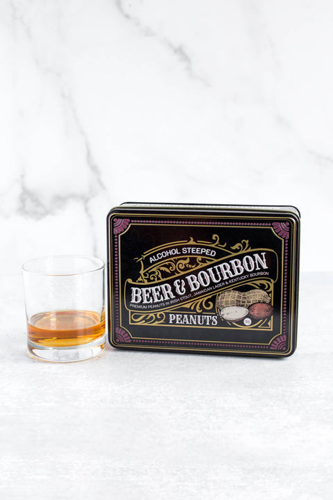 Beer and Bourbon Liquor Peanuts Gift Tin
