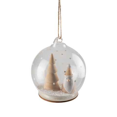 Santa and Tree Snowglobe Ornament