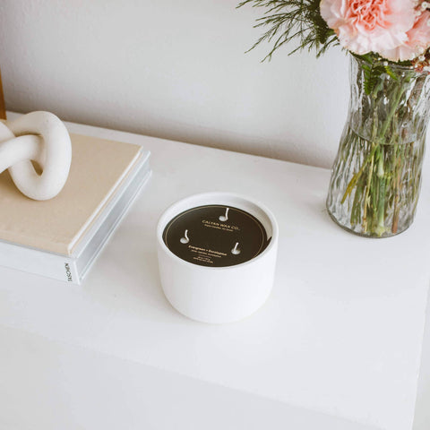 Evergreen + Eucalyptus - 3 Wick Ceramic Soy Candle