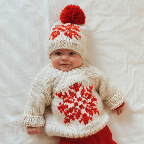 Snowflake Natural Crew Neck Sweater for Baby & Toddler