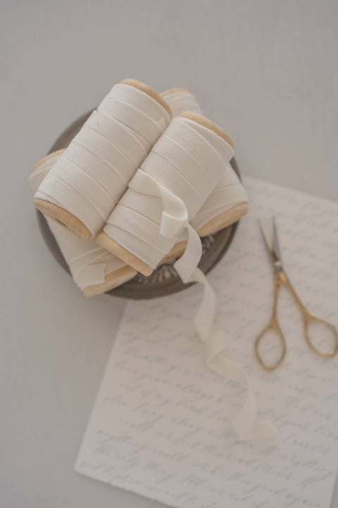 White 3/8" Velvet Ribbon, 5 Yard Gift Wrapping Ribbon