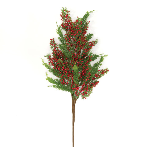 Merry Red Berries & Cedar Spray, 30"