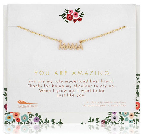 Friend/Family Necklace + Card/env - MAMA (amazing MAMA)