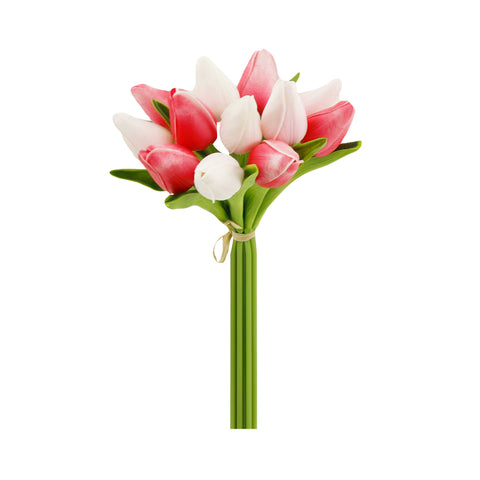 Tulip Bud Bouquet - 1 Dozen Real Touch 10.5"