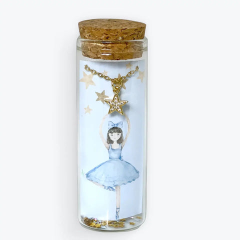 Star Necklace – Dainty Gold Ballerina Gift with Sparkle