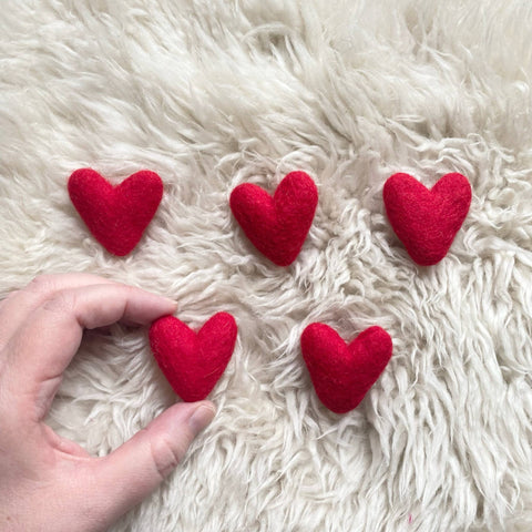 Red Hearts- Set of 20