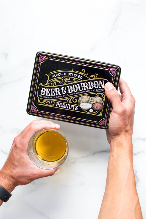 Beer and Bourbon Liquor Peanuts Gift Tin
